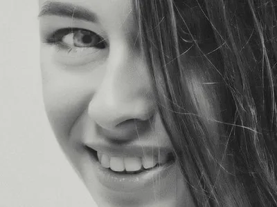 Detailed close-up of a relaxed natural smile
