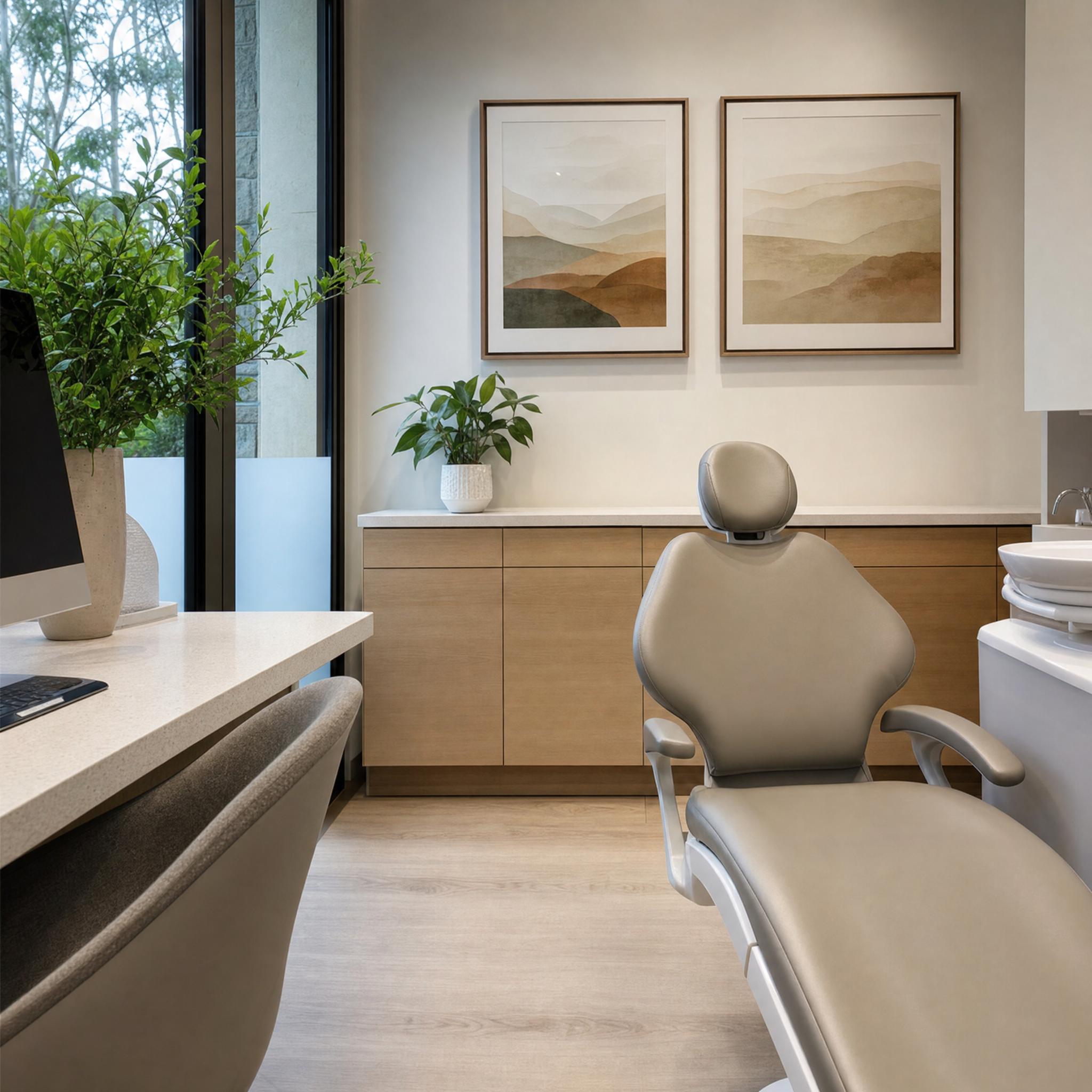 Calm dental clinic consult room