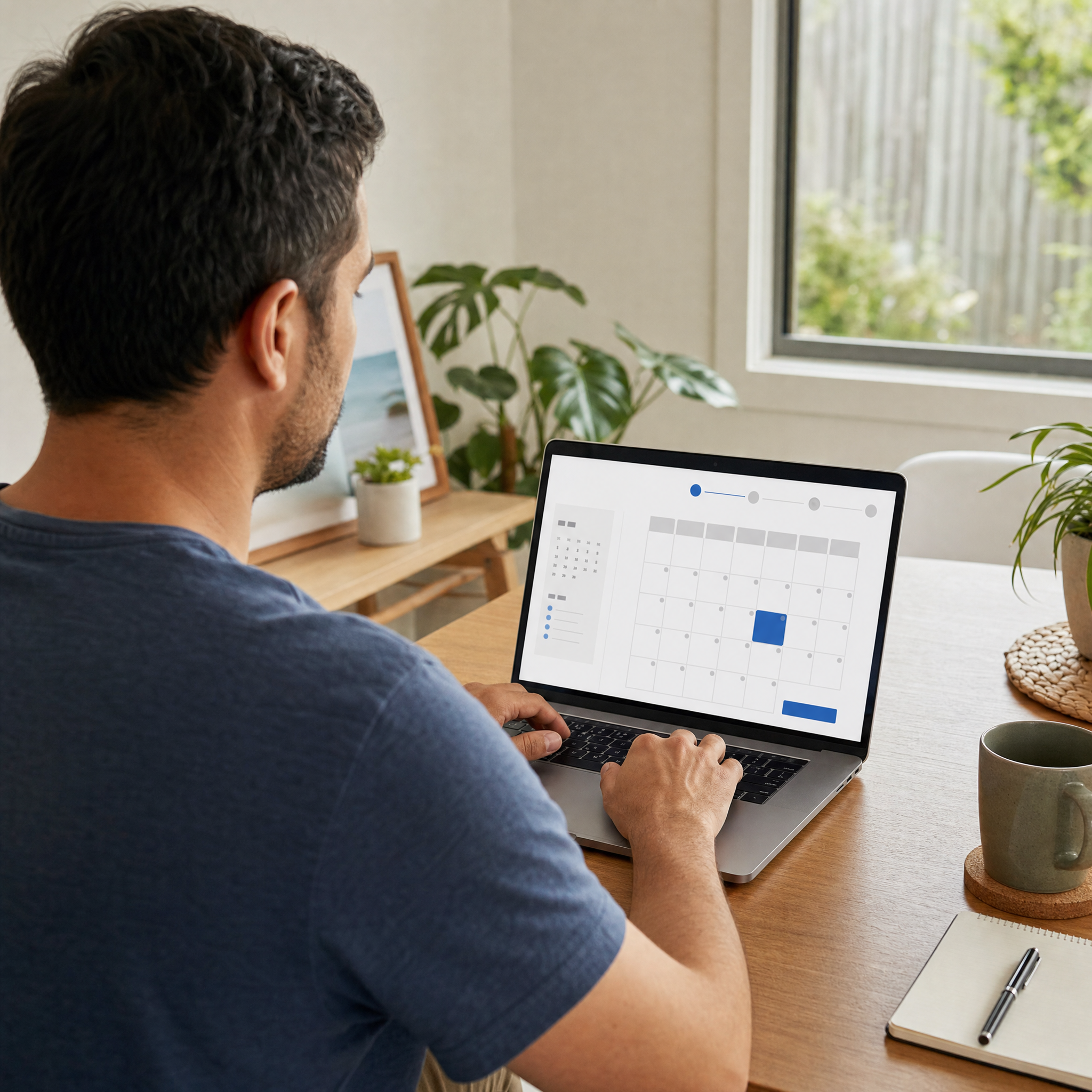 Patient using a laptop for online dental appointment booking